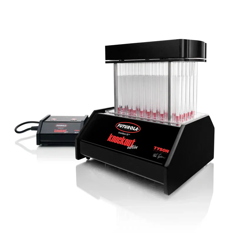 Close-up of an automatic cone filling machine packing multiple pre-rolled cones made by FUTUROLA to improve your packing experience.