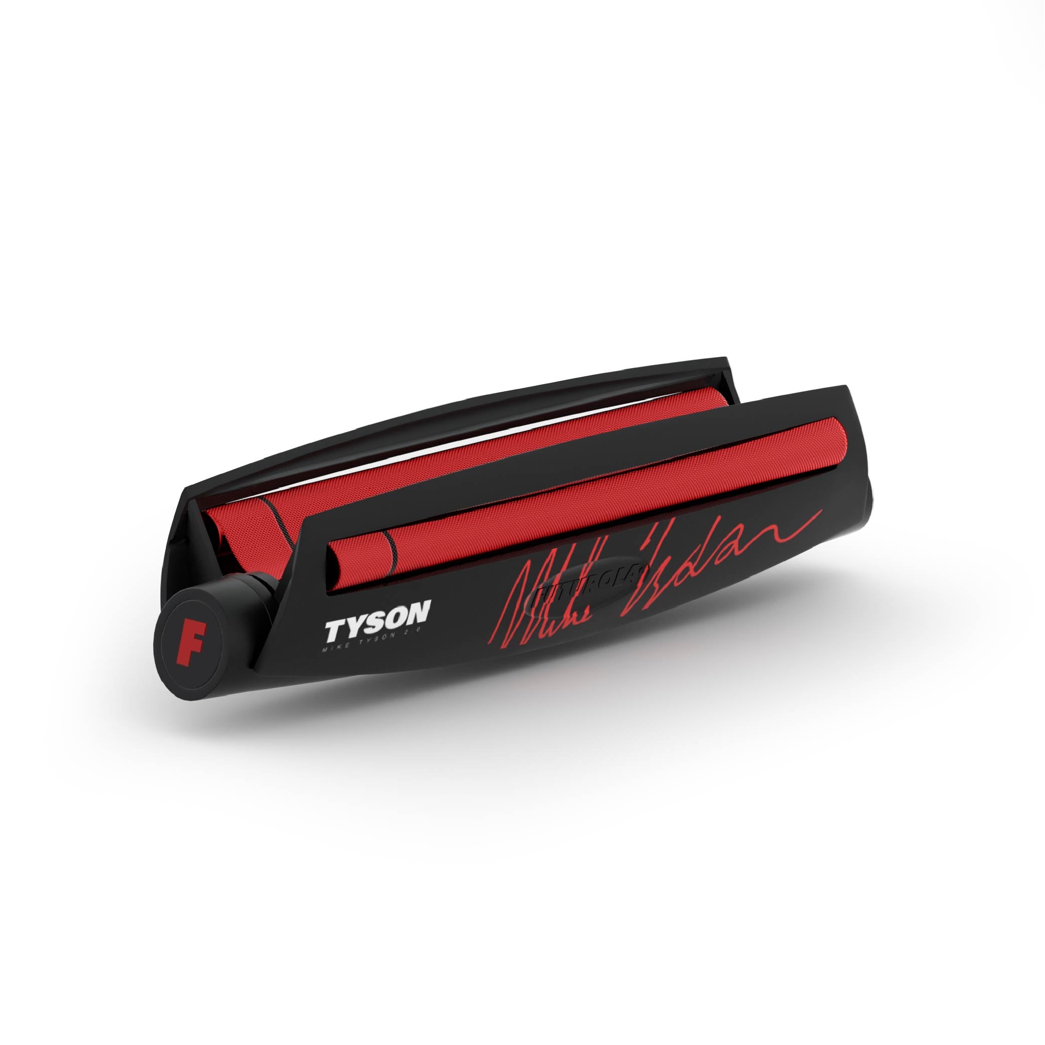 Premium cone roller in collaboration with Tyson, featuring a black and red design for easy pre-roll preparation. Ideal for consistent rolling and enhanced smoking experience.