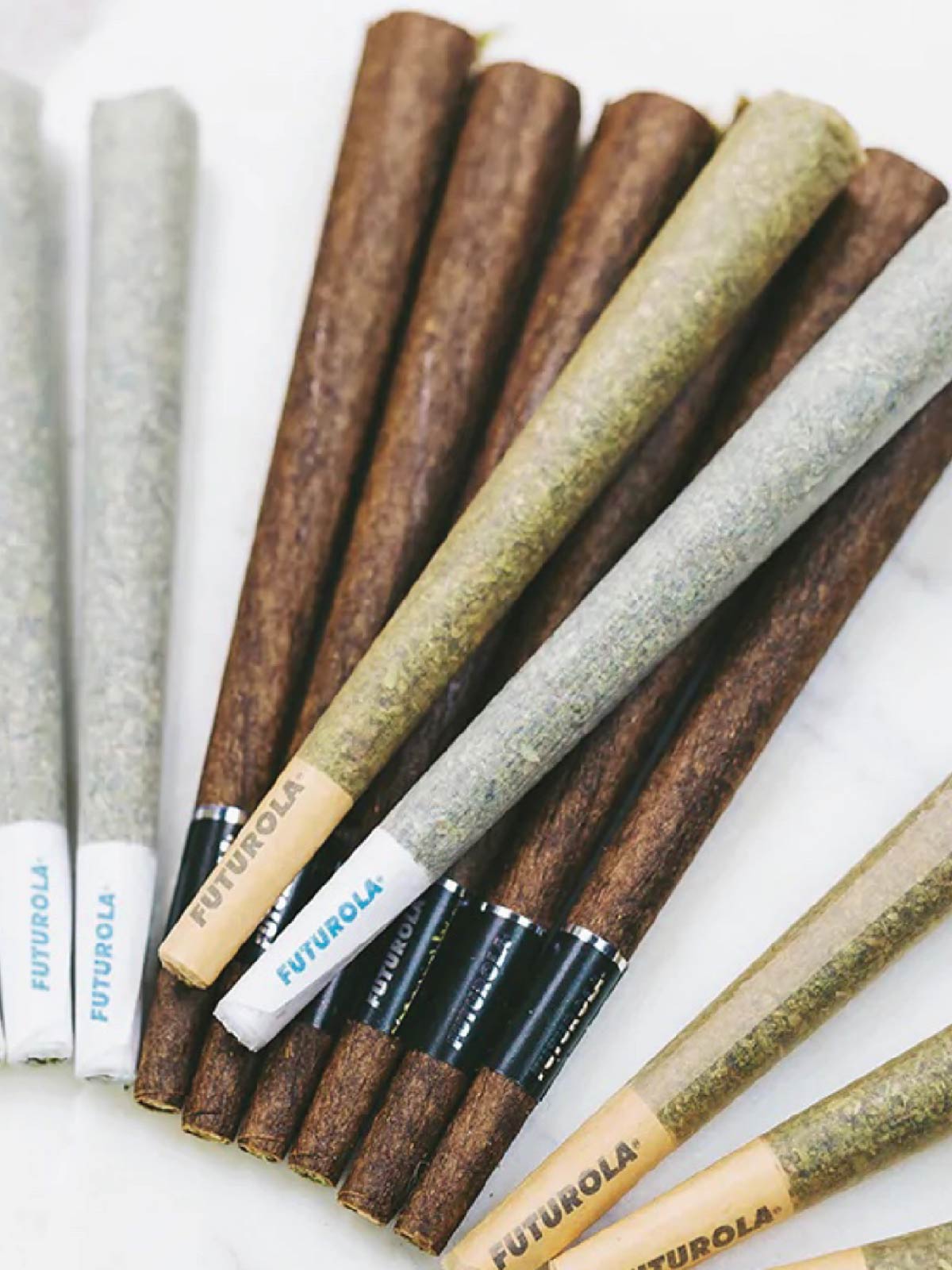 Futurola pre-rolled cones and blunt wraps with slow-burning, tobacco-free paper for a smooth, even burn.