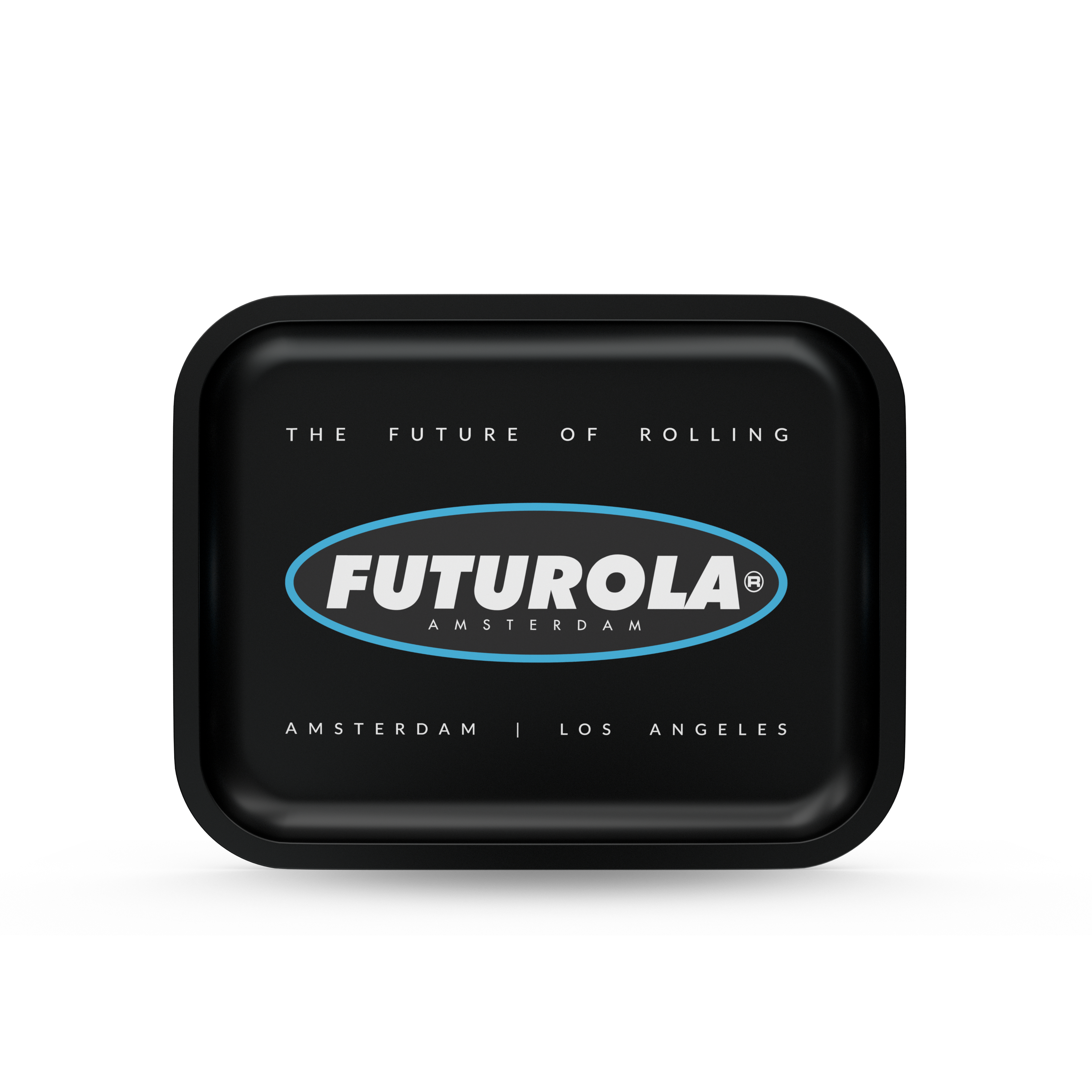 Large black rolling tray by Futurola, designed for rolling efficiency. Features smooth surface for easy use. Perfect for premium smoking experiences. Ideal for personal or shared use, combining quality and functionality in one accessory.