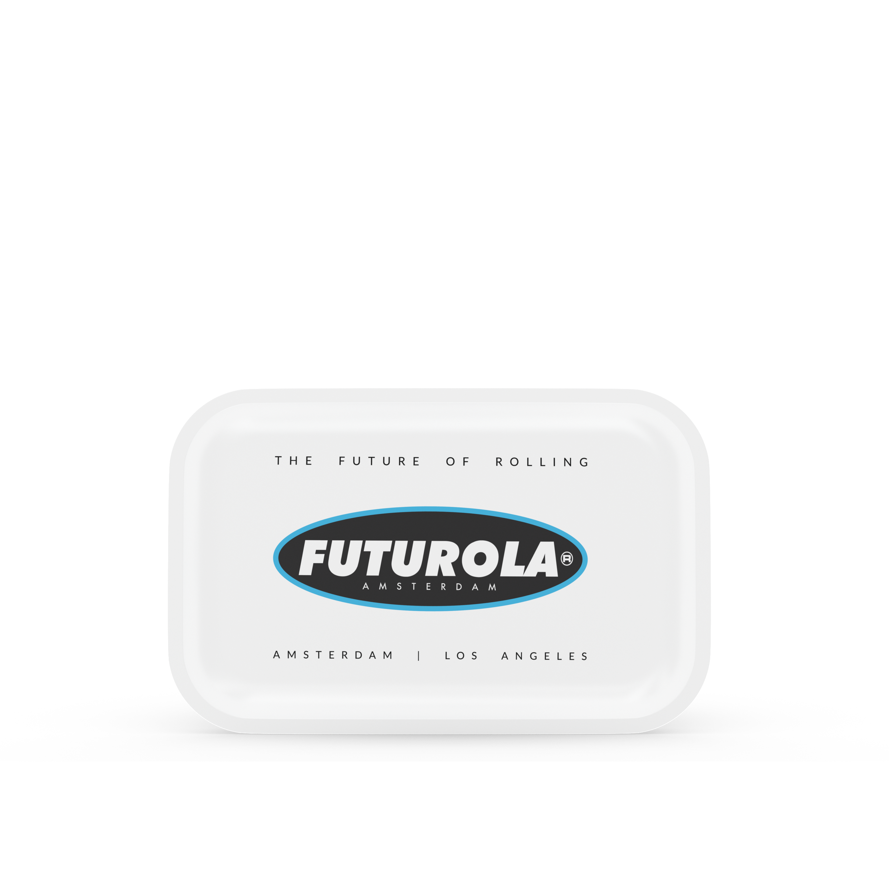 Futurola medium white rolling tray, ideal for rolling and preparing tobacco, durable material for easy cleaning, designed for everyday use.