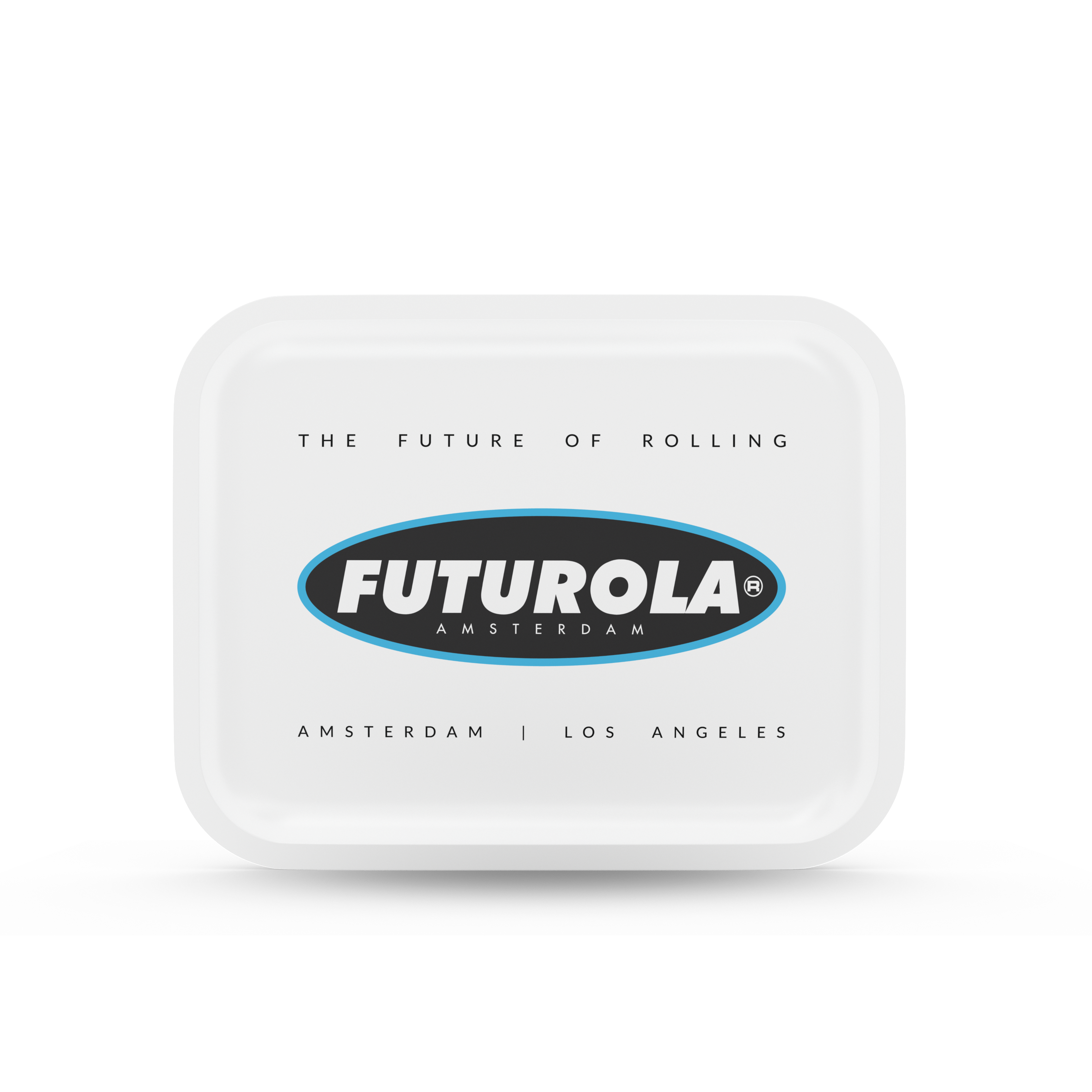 Large white rolling tray designed for smoke sessions, featuring durable material and spacious surface for easy rolling and organizing smoking accessories.