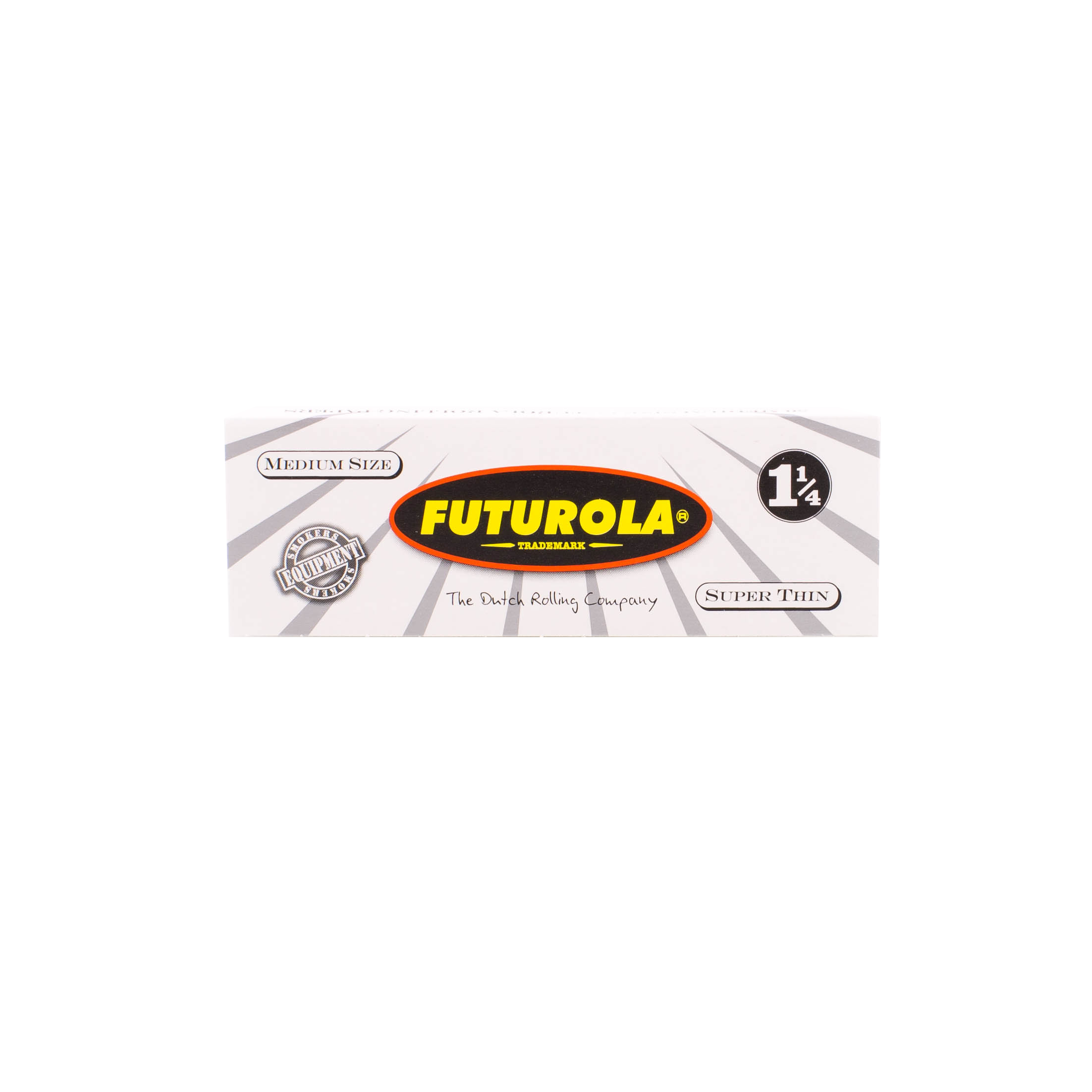 Medium 1 1/4 super thin rolling papers for a smooth smoking experience, designed by Futurola for ease of use and quality.