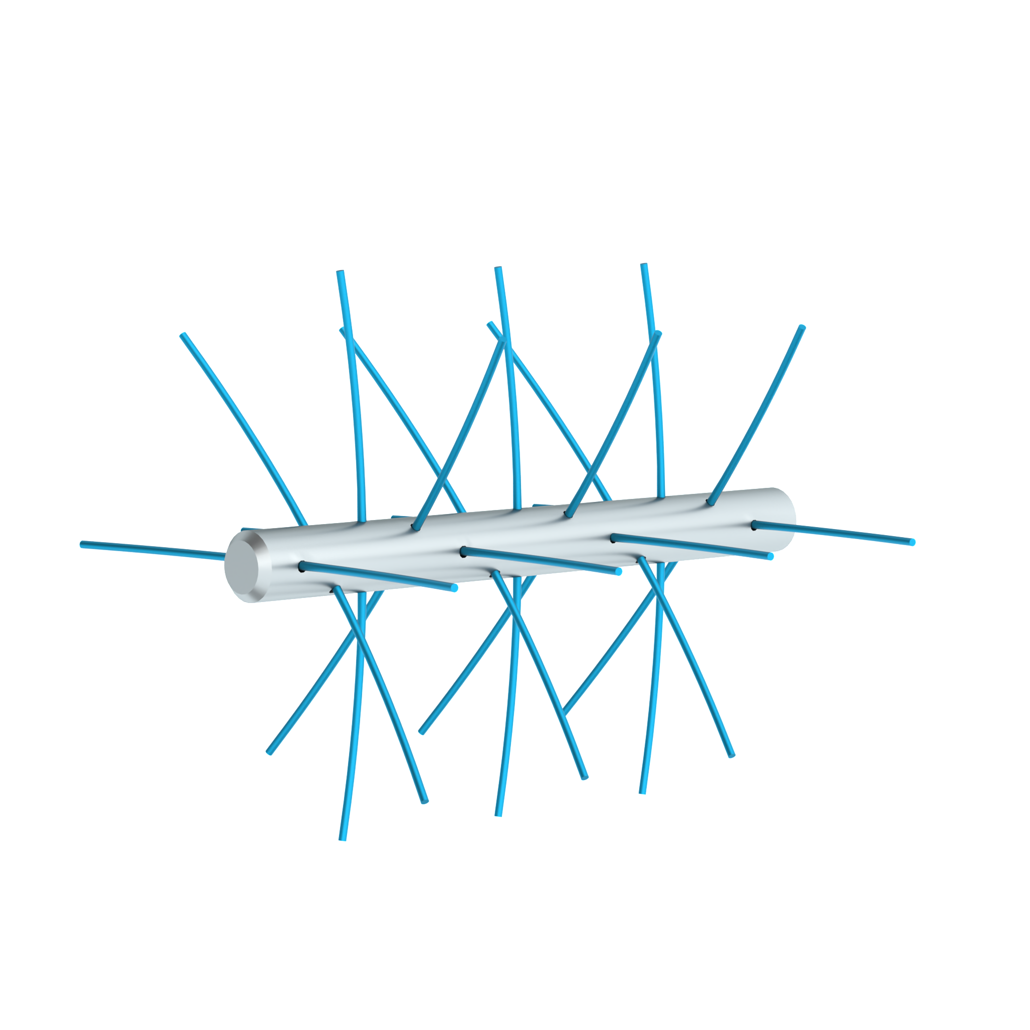 Replacement whips for shredders, featuring durable plastic construction and flexible blue tips designed for efficient herb shredding and extended use in premium smoking accessories.