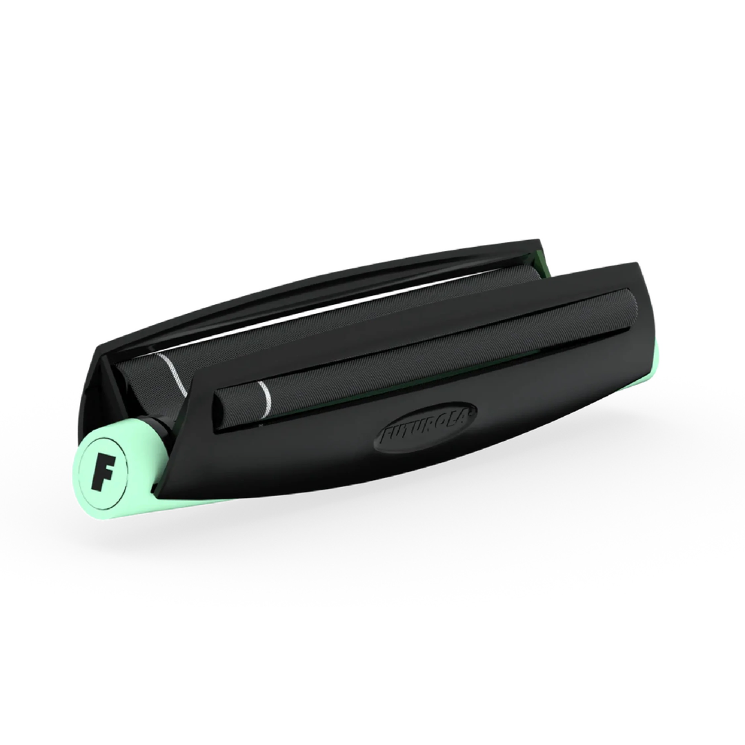 Classic cone roller in black and mint, designed for easy and precise rolling. Ideal for creating perfect pre-rolled cones, enhancing the smoking experience.